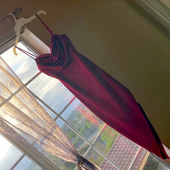Small size, Lola High Slit Satin Dress. - Picture 2 of 4
